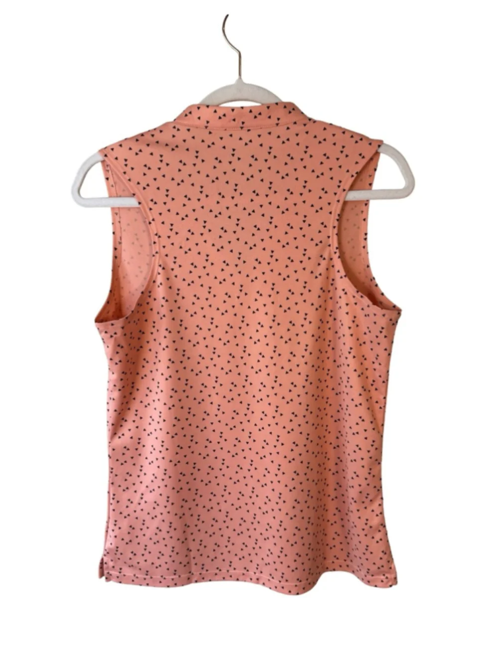 Nike Coral Sleeveless Golf Polo Top with Micro Motif Size S Activewear Tennis